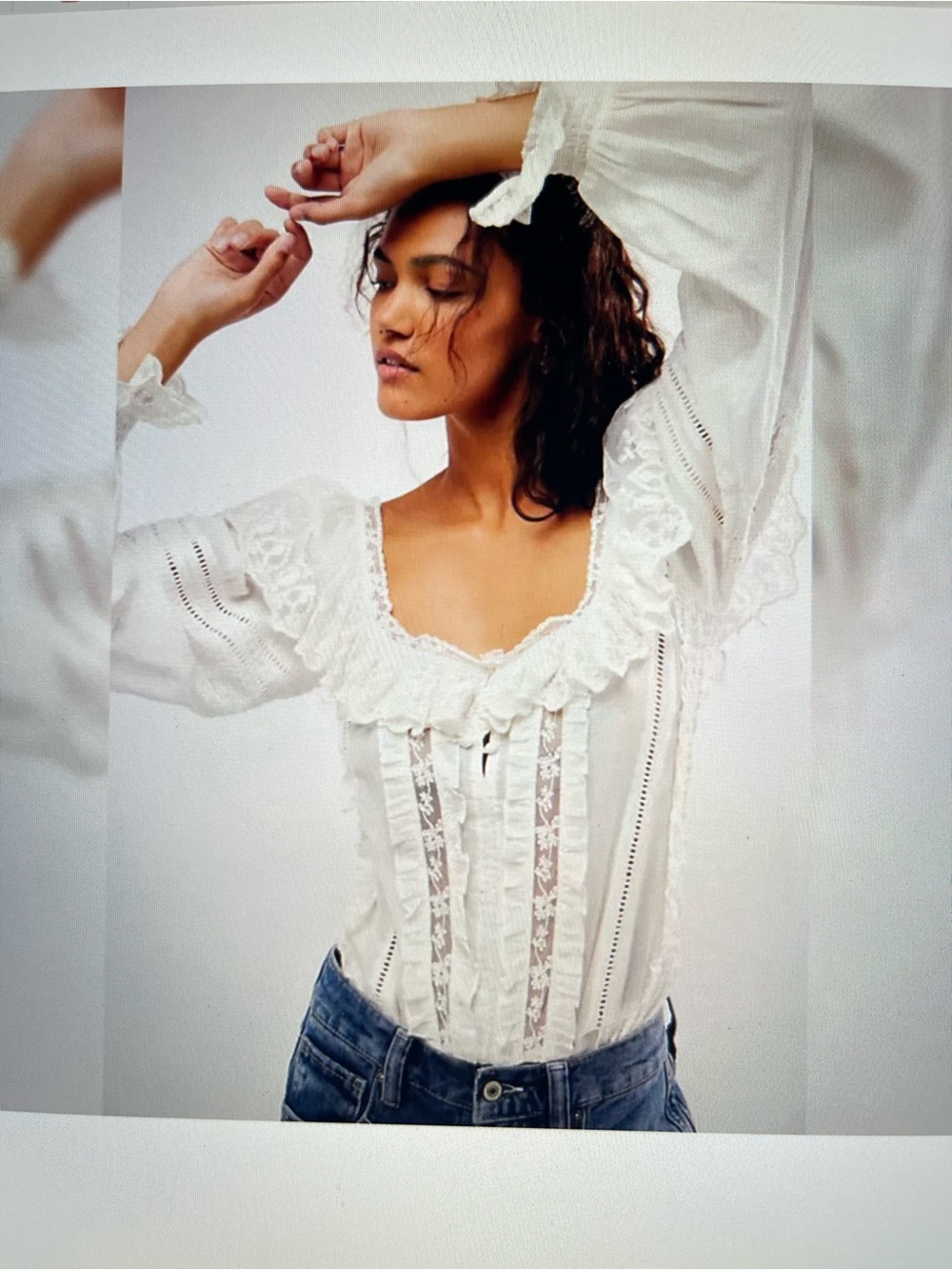 Free People Bodysuit Ruffled Top